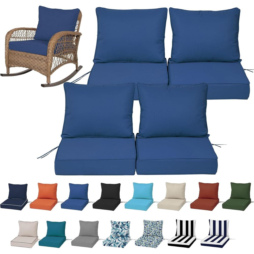Outdoor Furniture Replacement Fabric - 24x24 야외용 딥 시트 쿠션 4개