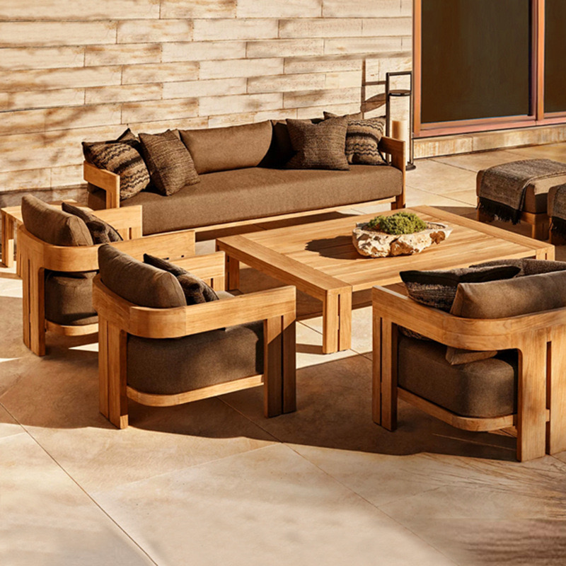 Outdoor Furniture Teak Wood - 맞춤형 야외 티크 소파 정원 마당