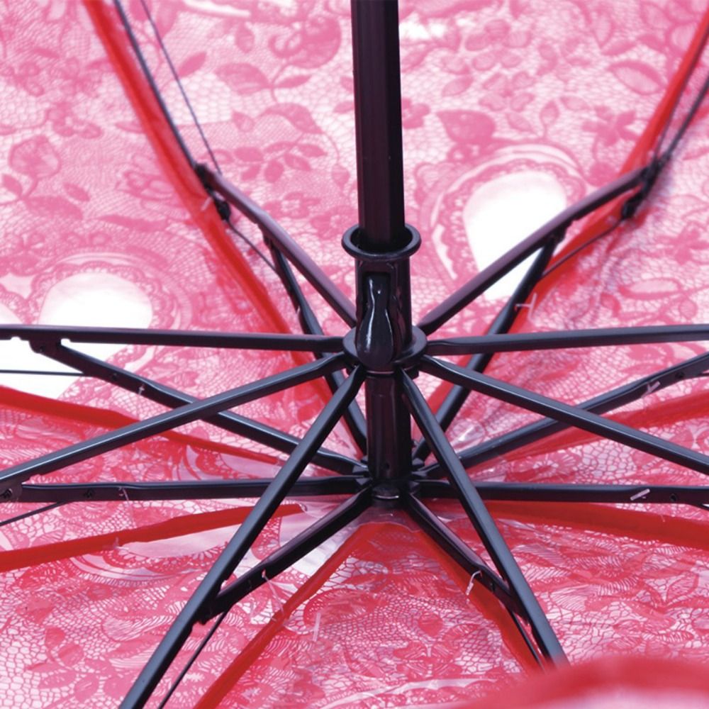 Parasol Umbrella Large - 접이식 레이스 양산 투명한 사랑 자수