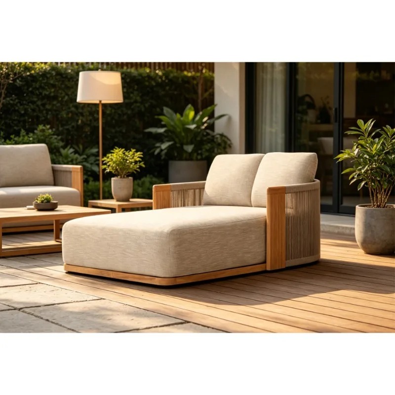Outdoor Furniture Teak Wood - 파티오 티크 긴 의자 데이베드 내후성
