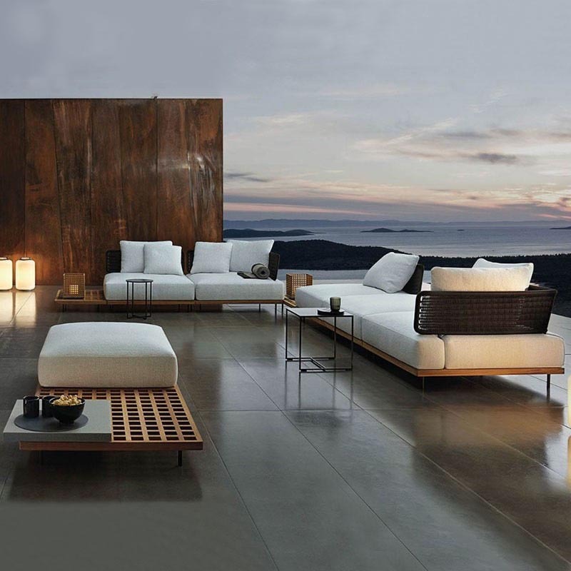 Outdoor Furniture Teak Wood - 야외 소파 파티오 빌라 테라스 가구