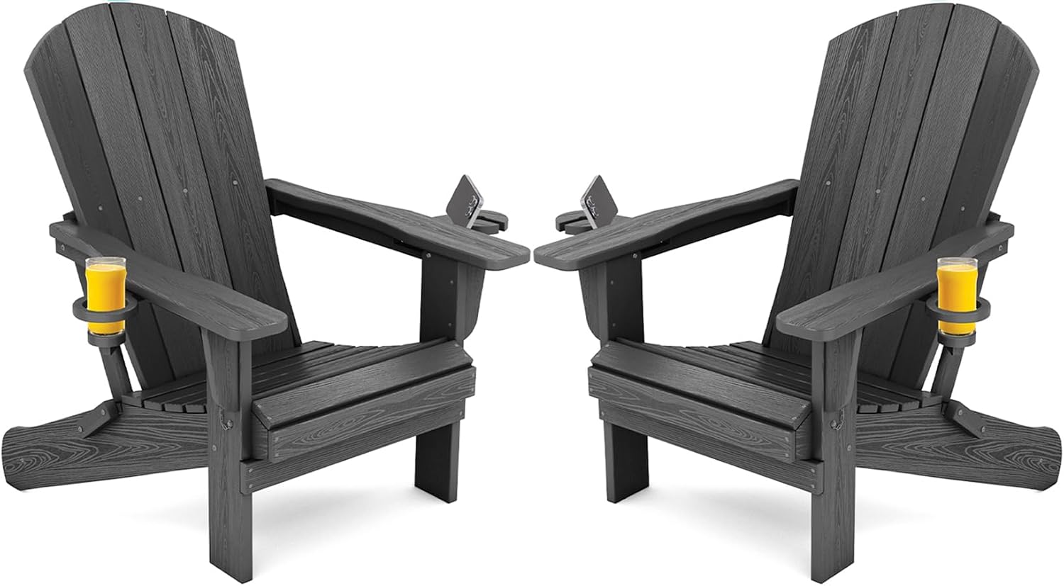 Outdoor Furniture Set With Fire Pit - 야외용 접이식 의자 2개 세트, 컵홀더가