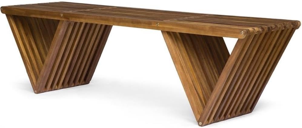 Outdoor Furniture Teak Wood - 티크 마감 아카시아 나무 벤치, 모던하고
