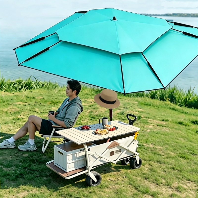Parasol Umbrella Large - 2.0-2.6M 신형 팔각형 낚시 우산 야외용