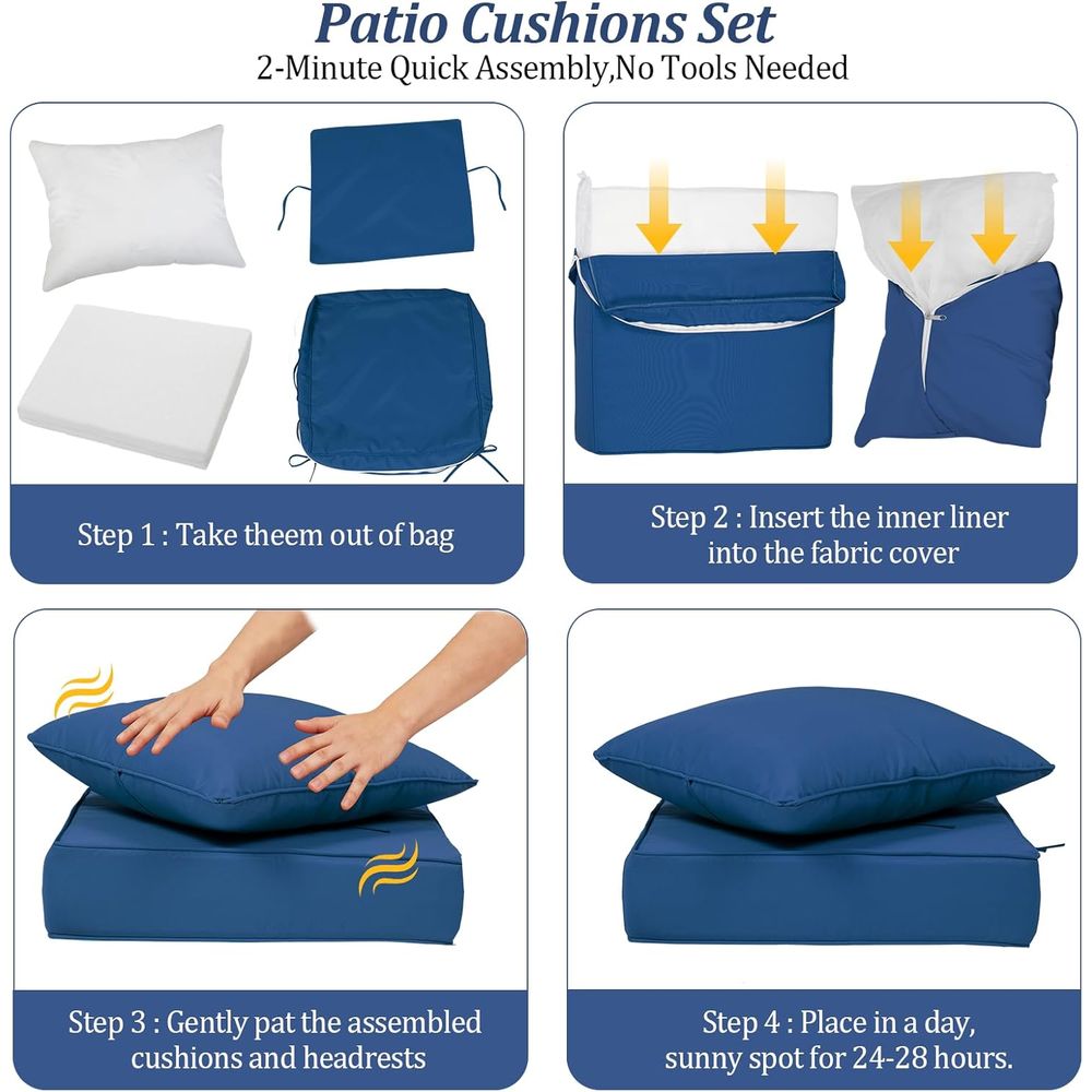 24x24 야외용 딥 시트 쿠션 4개 세트, 야외 가구 - Outdoor Furniture Replacement Fabric 리뷰 및 가격