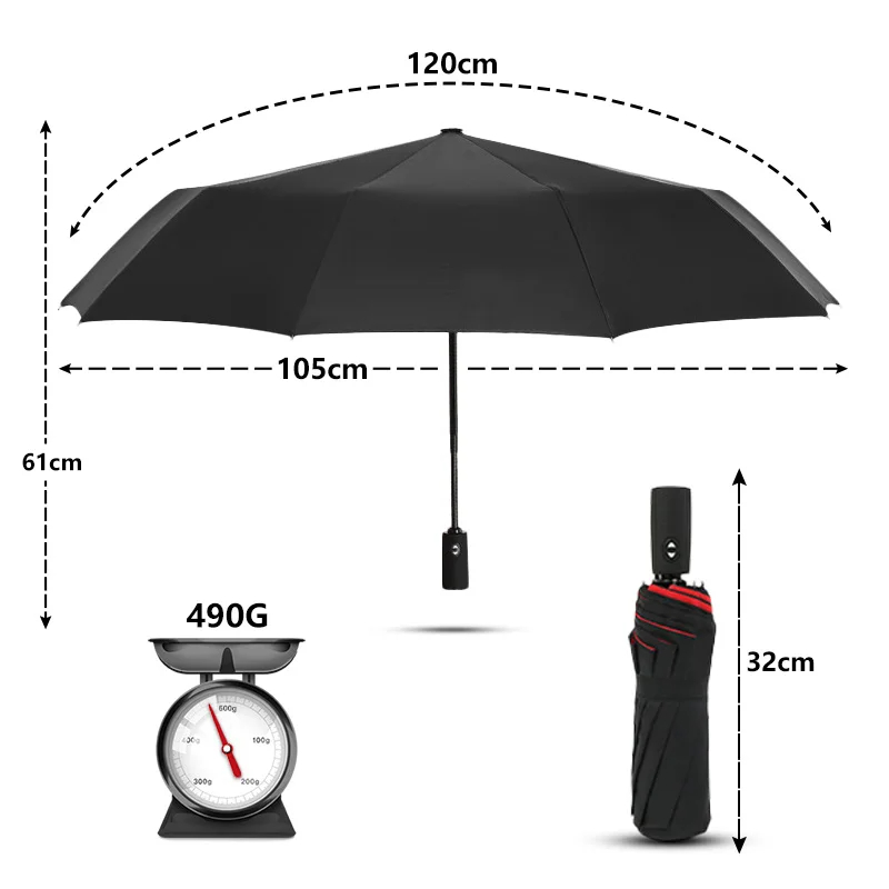 방풍 더블 레이어 방지 우산 완전 자동 비 남성 여성  - Parasol Umbrella Large 리뷰 및 가격