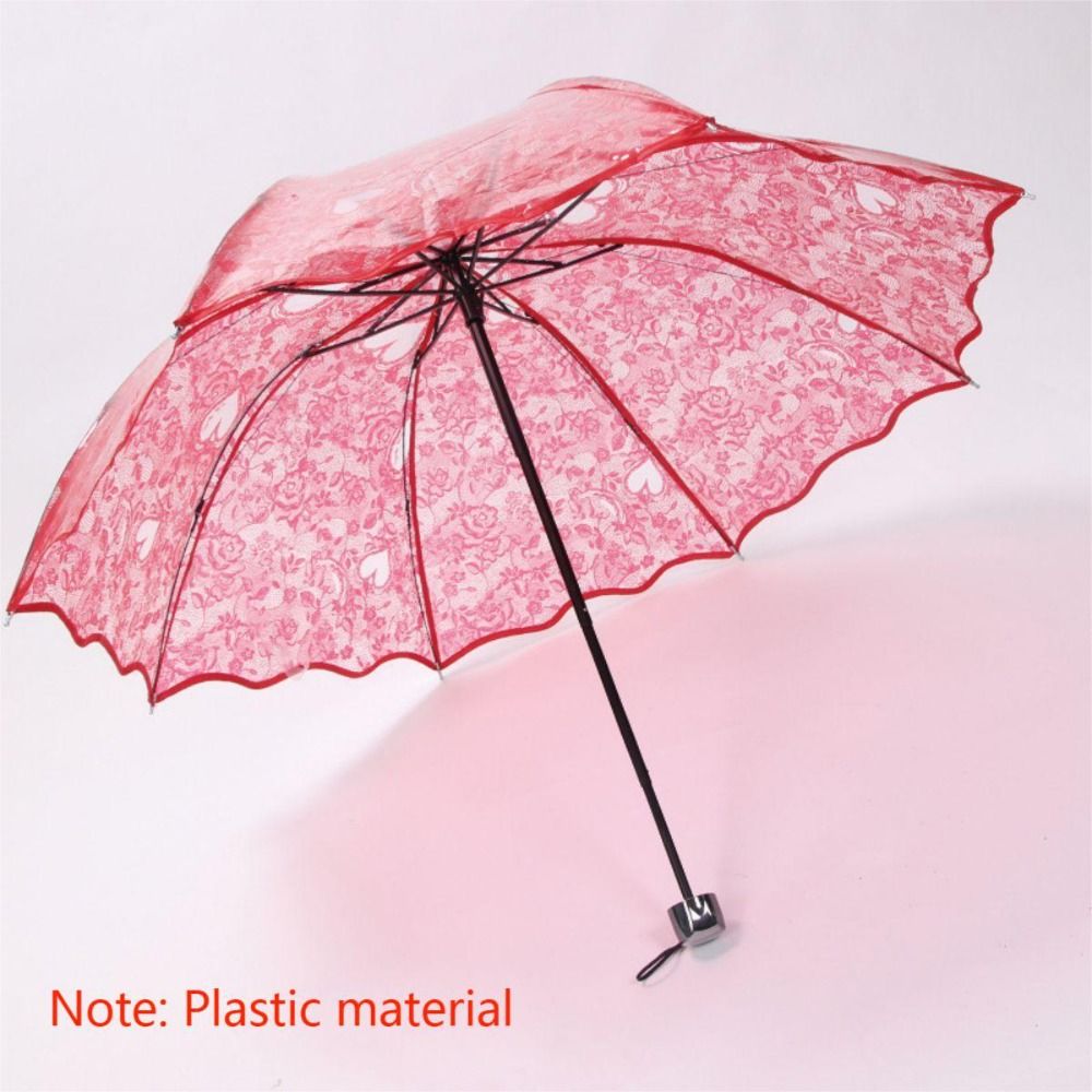 접이식 레이스 양산 투명한 사랑 자수 꽃 소녀 우산 대 - Parasol Umbrella Large 리뷰 및 가격