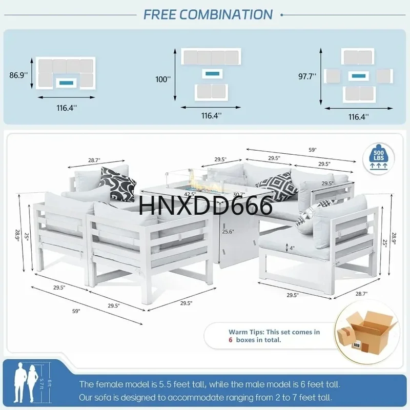 7피스 알루미늄 야외 파티오 대화 세트, 43인치 프로 - Outdoor Furniture Set With Fire Pit 리뷰 및 가격