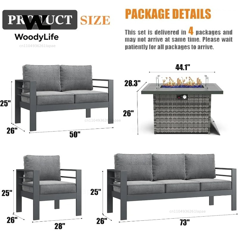 L5 모던 알루미늄 파티오 가구 세트 (화덕 테이블 포 - Outdoor Furniture Set With Fire Pit 리뷰 및 가격