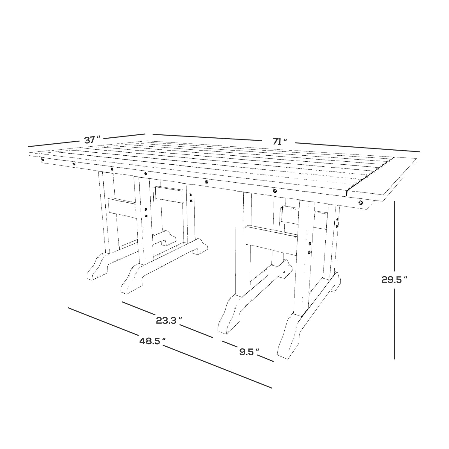71인치 야외 파티오 식탁 티크 원목 내후성 정원 가구 - Outdoor Furniture Teak Wood 리뷰 및 가격