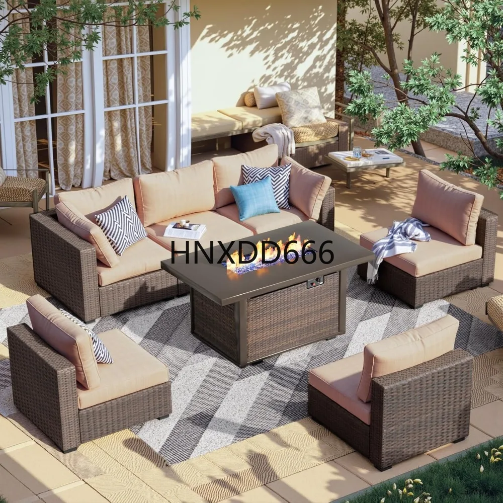 7피스 파티오 가구 세트 (화덕 테이블 포함) 야외 섹 - Outdoor Furniture Set With Fire Pit 리뷰 및 가격