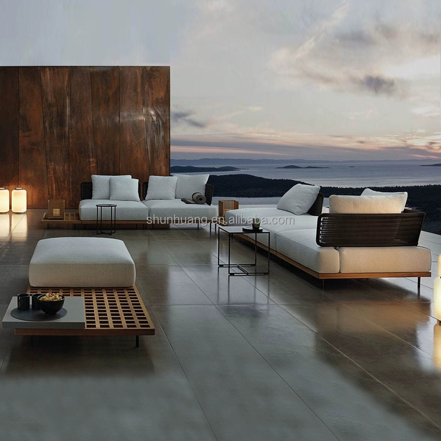 모던 정원 소파 세트 야외 가구 목재 테라스 소파 조합 - Outdoor Furniture Teak Wood 리뷰 및 가격