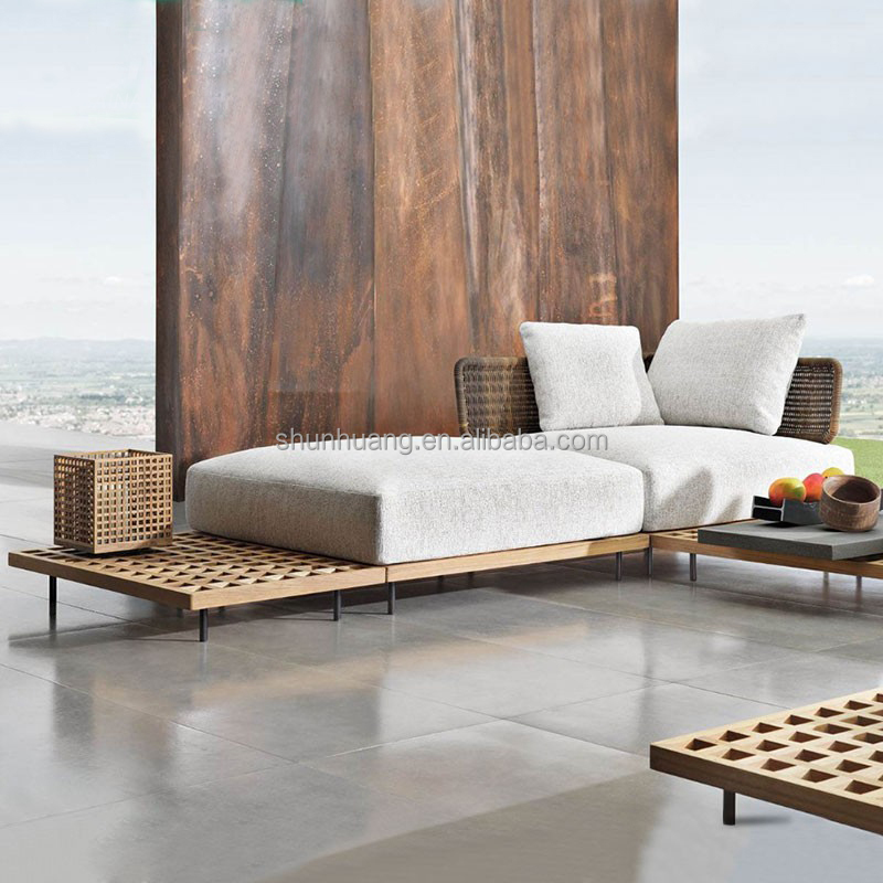 모던 정원 소파 세트 야외 가구 목재 테라스 소파 조합 - Outdoor Furniture Teak Wood 리뷰 및 가격