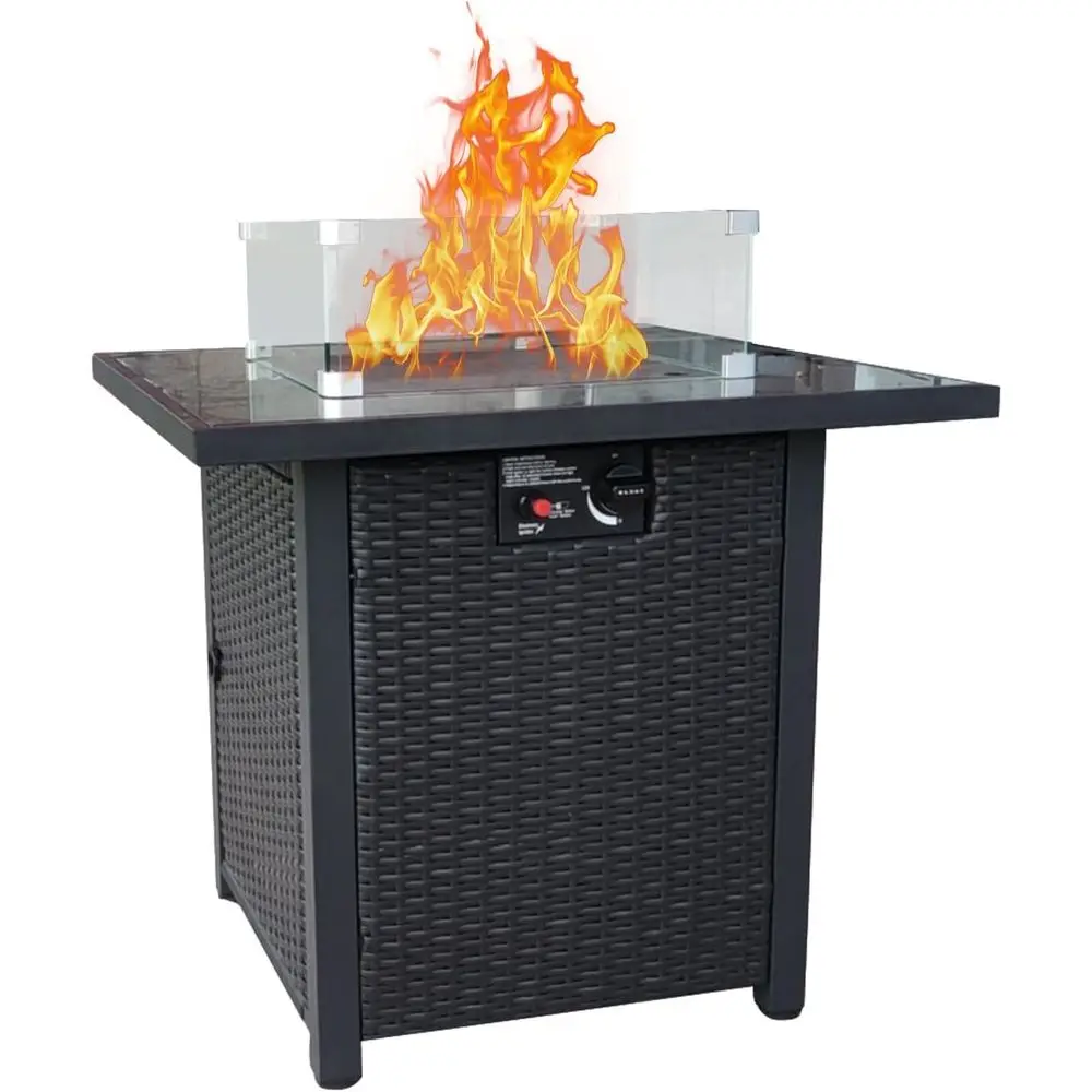 야외용 위커 가구 세트, 플러시 쿠션이 있는 라탄 섹셔 - Outdoor Furniture Set With Fire Pit 리뷰 및 가격