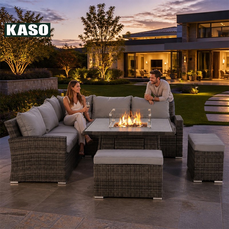 파티오용 화덕, 알루미늄 프레임, 라탄 소재, 현대적인 - Outdoor Furniture Set With Fire Pit 리뷰 및 가격
