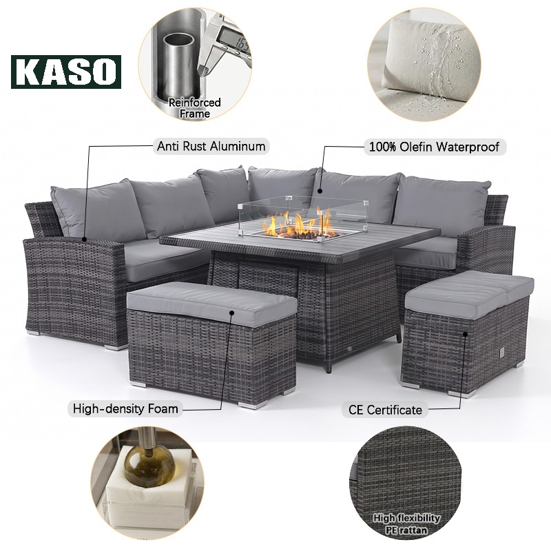 파티오용 화덕, 알루미늄 프레임, 라탄 소재, 현대적인 - Outdoor Furniture Set With Fire Pit 리뷰 및 가격