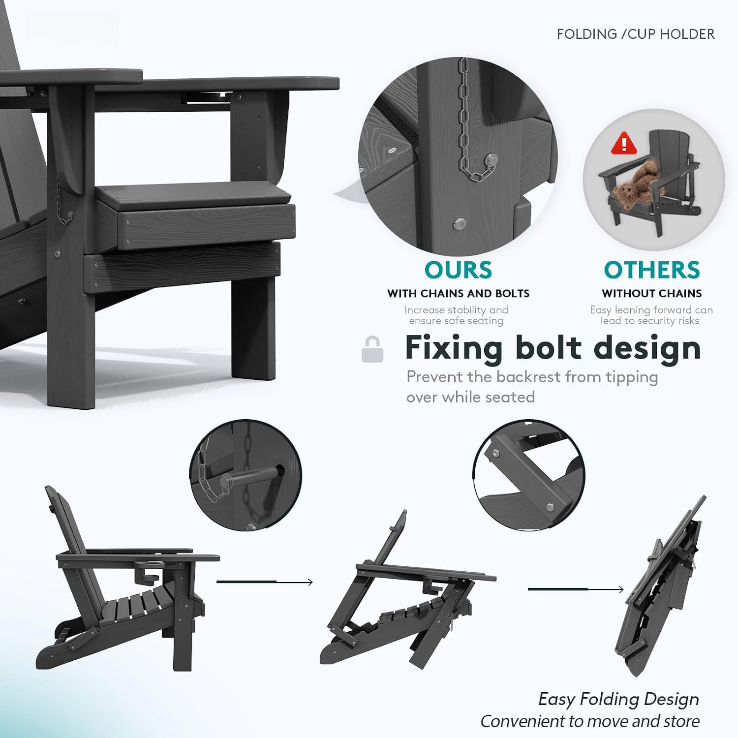 야외용 접이식 의자 2개 세트, 컵홀더가 있는 튼튼한  - Outdoor Furniture Set With Fire Pit 리뷰 및 가격
