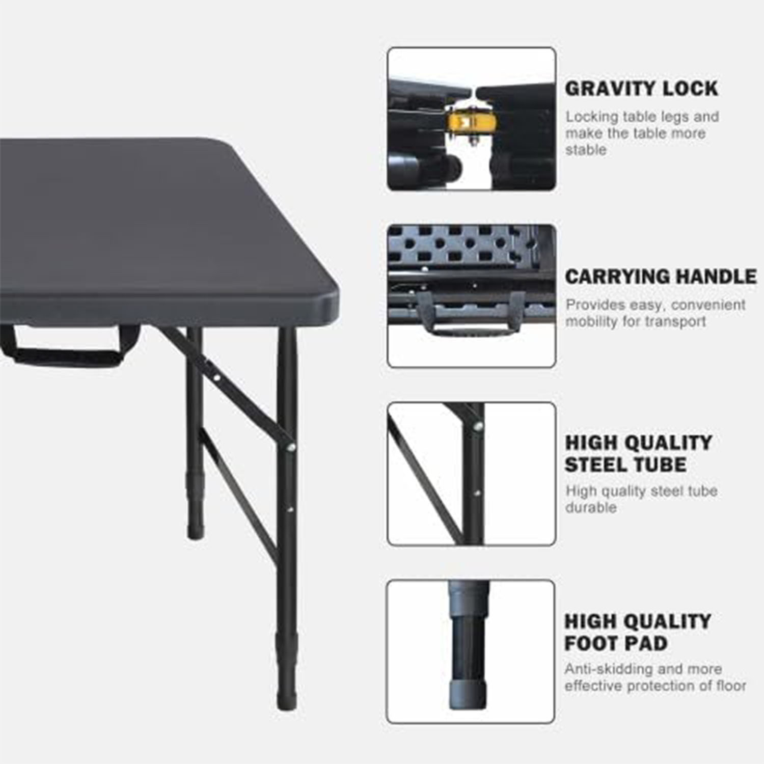 접이식 테이블 4피트 높이 조절 가능 헤비듀티 플라스틱 - Outdoor Furniture Usa 리뷰 및 가격