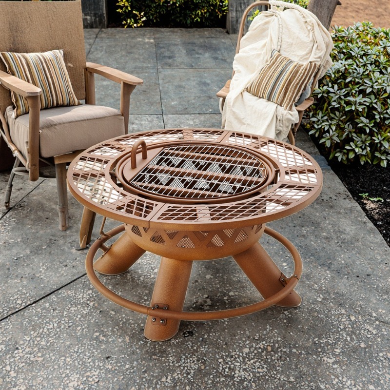 2026년형 모던 야외용 스틸 숯불 겸용 화로 & 난방 - Outdoor Furniture Set With Fire Pit 리뷰 및 가격