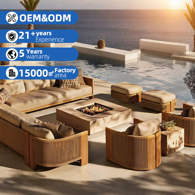 티크 로프 섹셔널 소파 세트 가구 정원 소파 티크 야외 - Outdoor Furniture Teak Wood 리뷰 및 가격