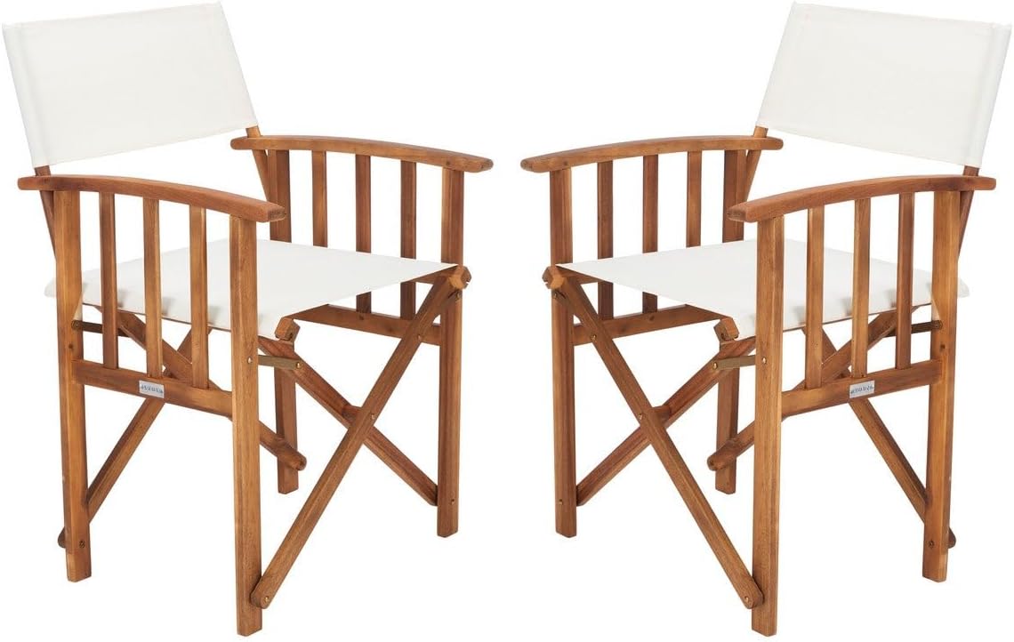 높이 조절 가능한 접이식 감독 의자 2개 세트, 천연  - Outdoor Furniture Table And Chairs 리뷰 및 가격